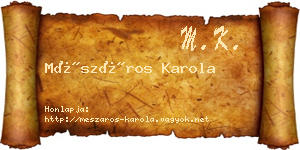 Mészáros Karola névjegykártya
