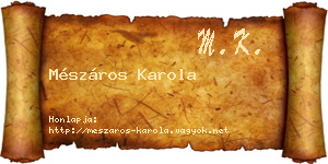 Mészáros Karola névjegykártya