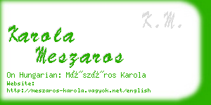 karola meszaros business card